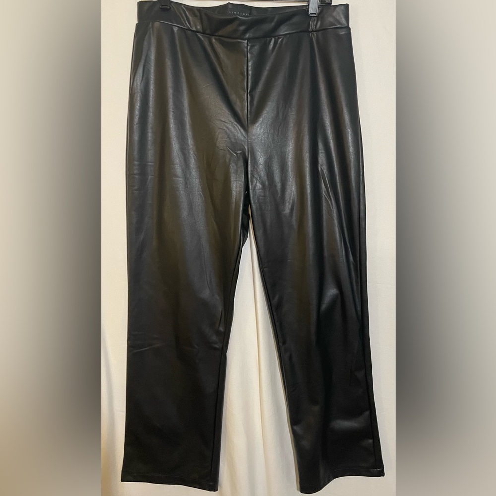 Sanctuary Faux Black Leather Ankle Pants